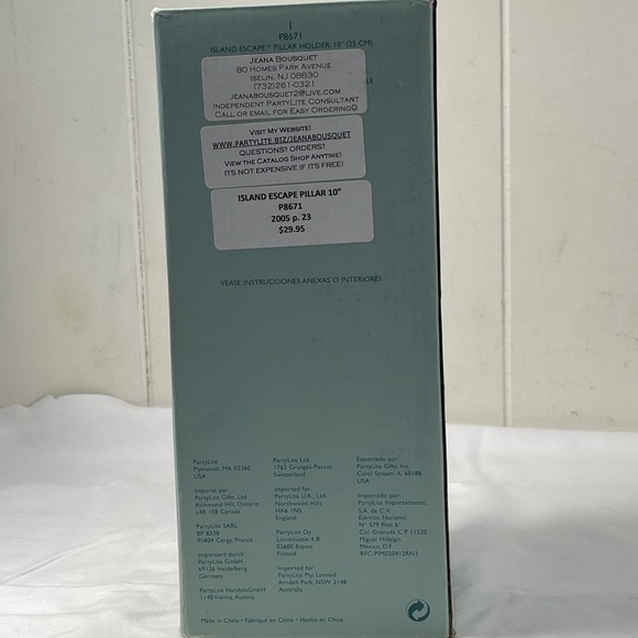PartyLite Island Escape‎ Pillar Candle Holder New in Box Tropical Coastal Decor - Picture 2 of 11